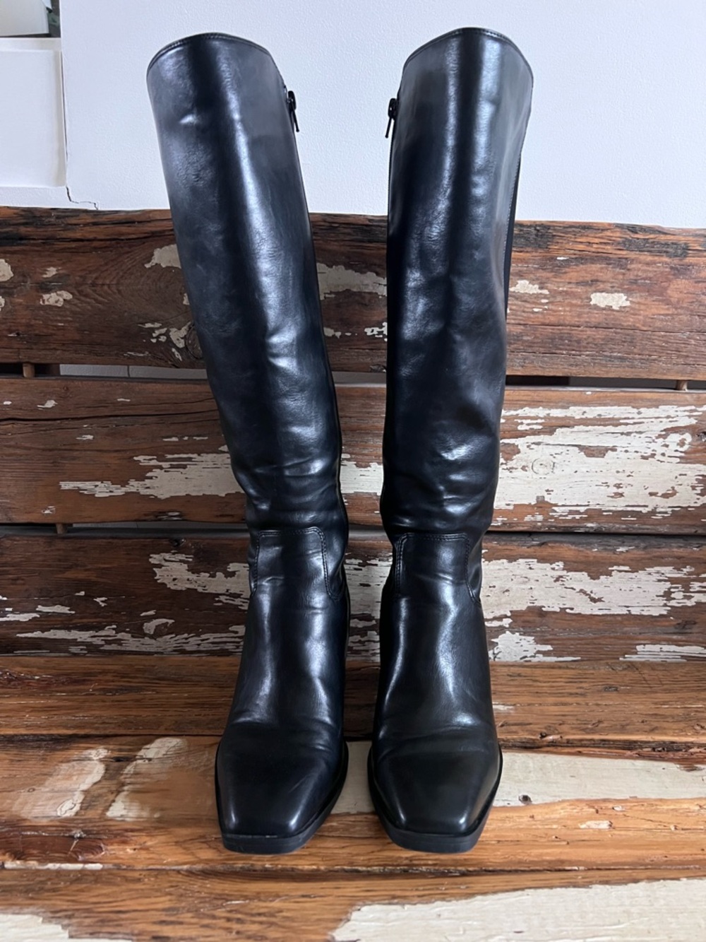 Kelly & Katie Black Over-the-Knee Leather Boots